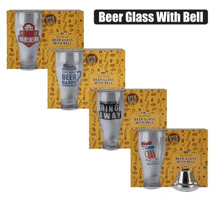 Open Bar Beer Glass Dad With Bell Set