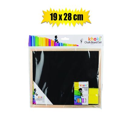 Khoki Board Black+Chalk+Sponge 28X19cm