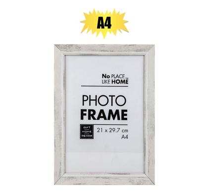 No Place Like Home Picture-Frame Cert Mdf A4 Dusty White