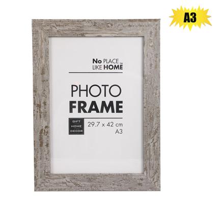 No Place Like Home Picture-Frame Mdf Wood Stressed A3