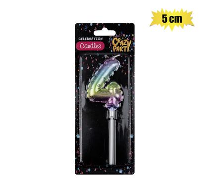Crazy Party Candle Birthday Balloon-4 Rainbow 5cm