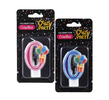 Crazy Party Candle Birthday Single Number-0 Kiddies