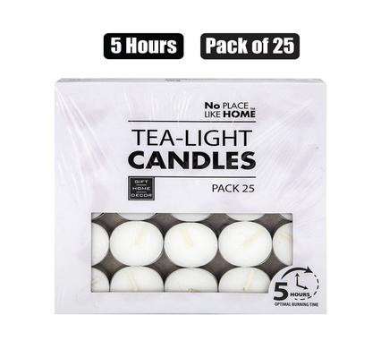 No Place Like Home Candle Tea-Light White 3.5cm Box-25
