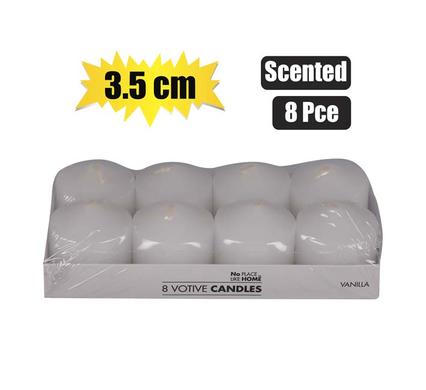 No Place Like Home Candle Votive 3.5cm 8Pce White Scented