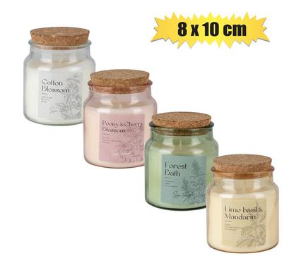 Candle In Glass Cork Lid 8X10cm