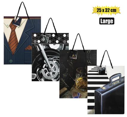 Gift-Bag Paper Lrg 25X32cm Male