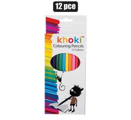 Khoki Art+Craft Pencil Crayons Long 12Pce