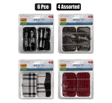 Health Glow Nail Manicure Set 6Pce In Clip Case