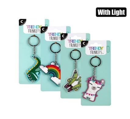 Trendy Trinkets Keychain With Light Novelty Design