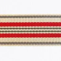 Stripe Petersham Ribbon Roll Cream, Taupe, Red & Khaki