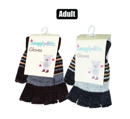 Snuggly Bits Gloves Adult Acr Knit 5-Open Finger