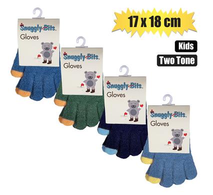 Snuggly Bits Gloves Kids Two Tone Assorted 17X18cm