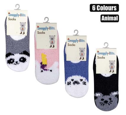 Snuggly Bits Socks Indoor Slipper Animal Design