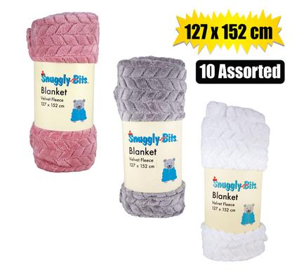Snuggly Bits Blanket Velvet Fleece 127X152cm Assorted