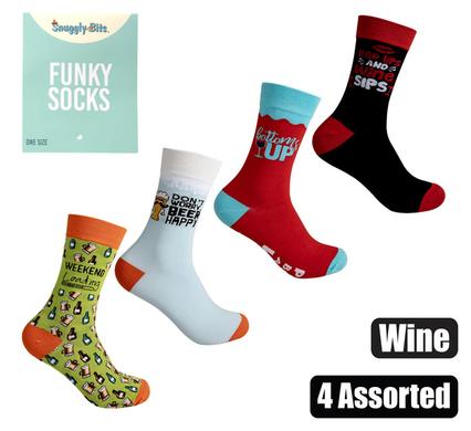 Snuggly Bits Socks Unisex Beer/Wine Designs