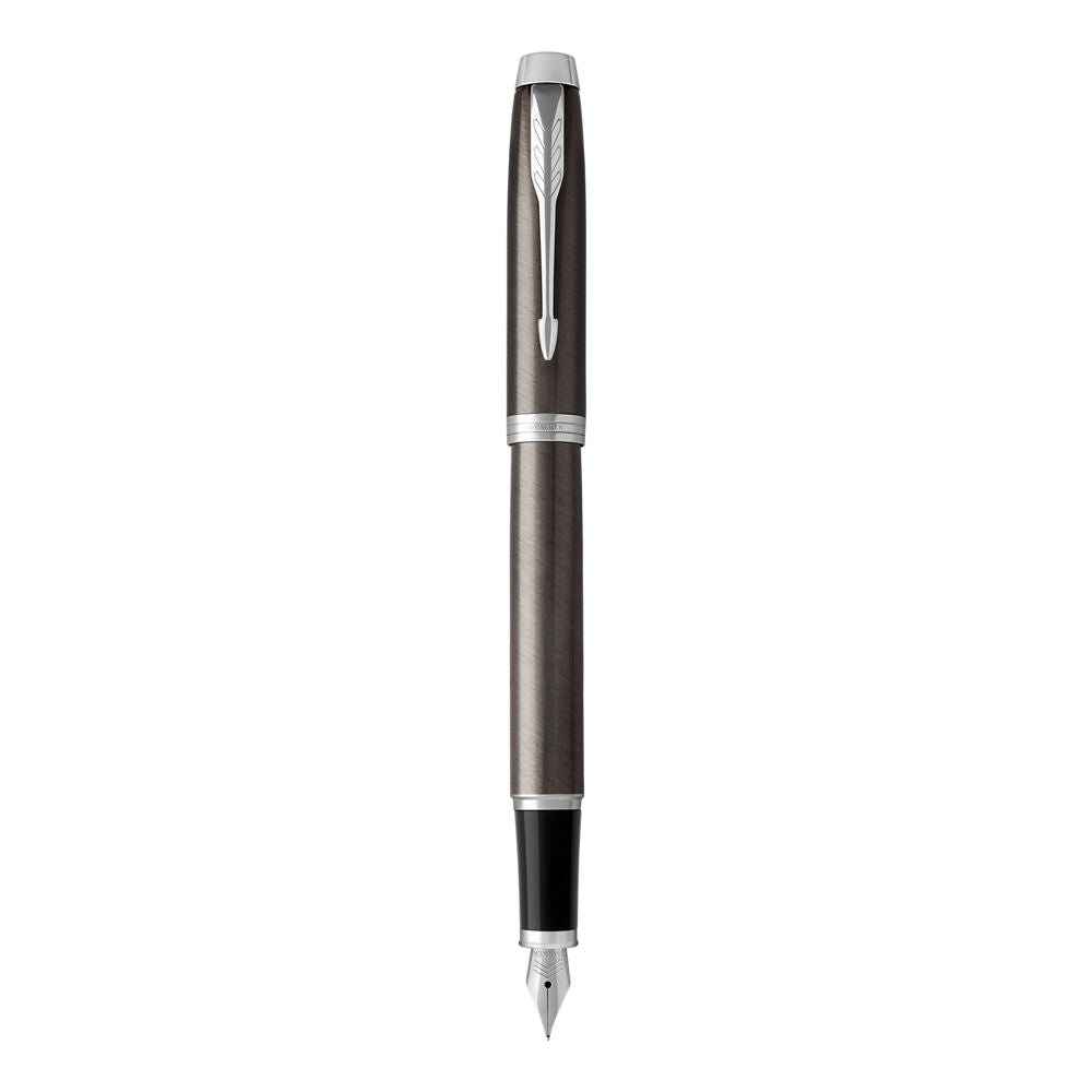 Parker IM Fountain Pen Medium Nib Blue Ink - Dark Espresso Chrome TrIm