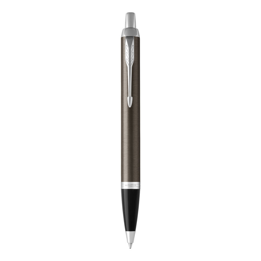 Parker IM Ball Pen Med Nib Blue Ink - Dark Espresso Chrome TrIm