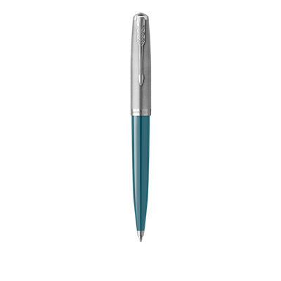 Parker 51 Ball Pen Medium Nib Black Ink - Teal Chrome Trim