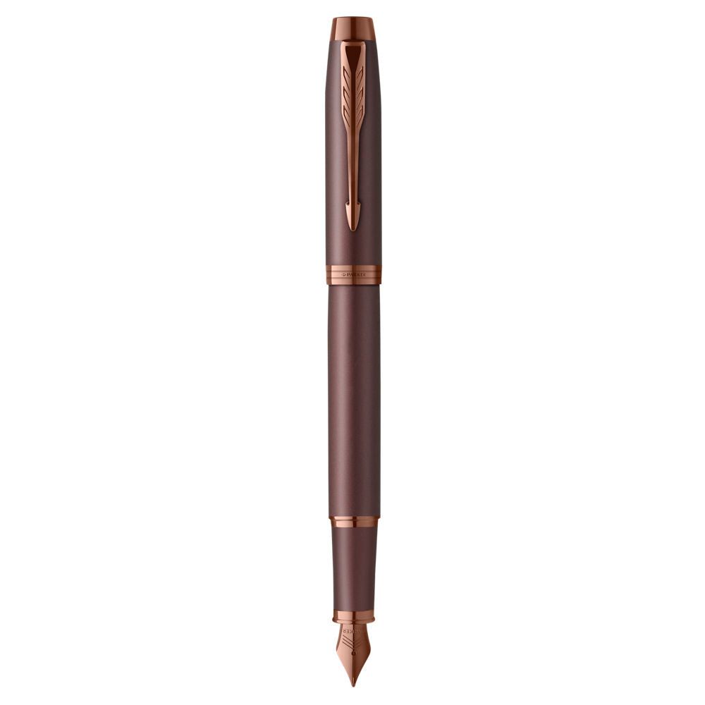 Parker IM Mono Fountain Pen Med Nib Blue Ink GB - Burgundy