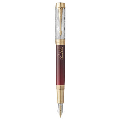 Parker Duofold Fountain Pen Medium Nib Blue Ink - LE Arnold Palmer Gold Trim