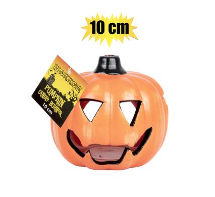 Halloween Decor Pumpkn Candle Burnr 10cm