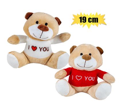 Besties Plush Love Bear Brown & Red 19cm