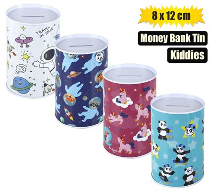 Money-Bank Tin Kiddies Assorted 8X12cm