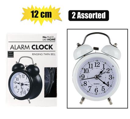 No Place Like Home Clock Alarm Mtl Twin Bell 12cm Assorted