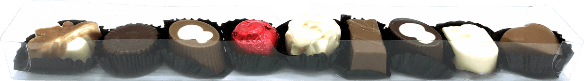 Geldhof 9-Piece Long Assorted Chocolate Box (undecorated)