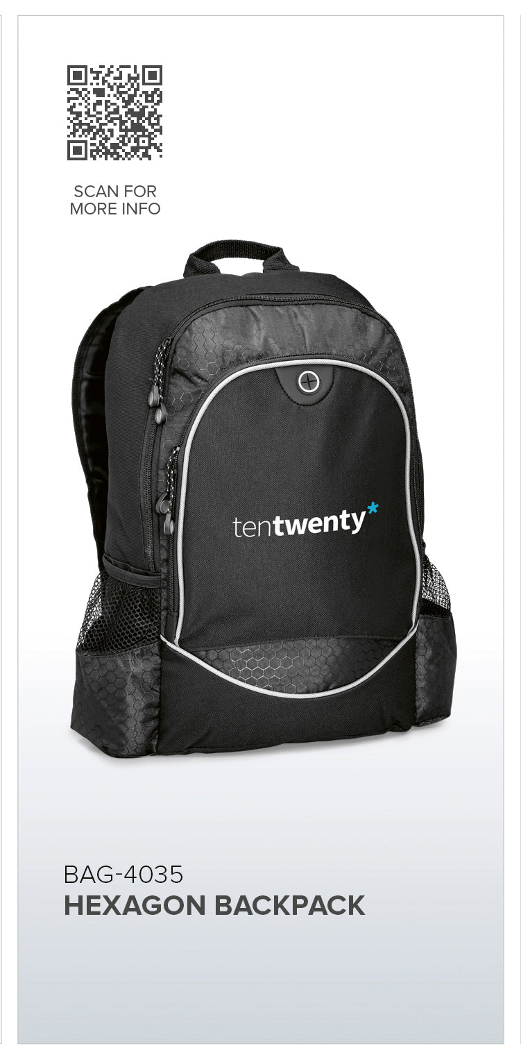 Hexagon Backpack-Backpacks-Personalised Backpacks South Africa-Just Brand