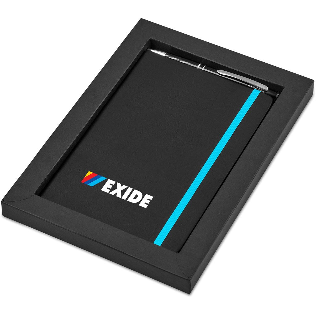 Carter Notebook & Pen Set - Cyan