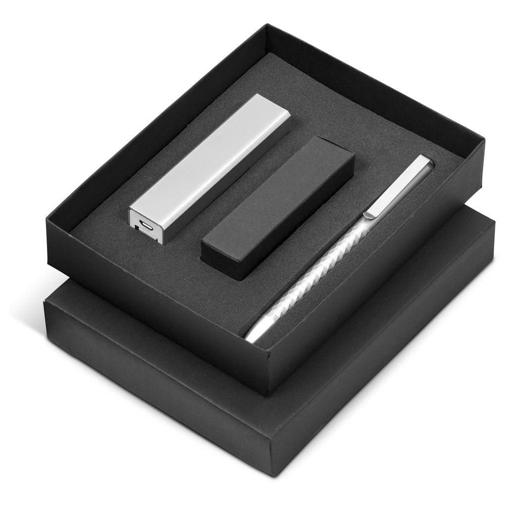 Prestige Three Gift Set - Silver-Mobile Tech-Custom-brsndrd Gifts-Giftwrap Shop