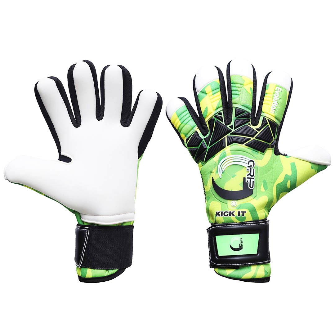 Grip Goal Keeper Glove Evolution | Gripping One | Camo-Black-Lime-Green