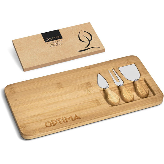 Okiyo Chizu Bamboo Cheese Board Set-Cheese Boards-corporate gift ideas for employees-branded corporate gifts | corporate gifts south africa | Just Brand