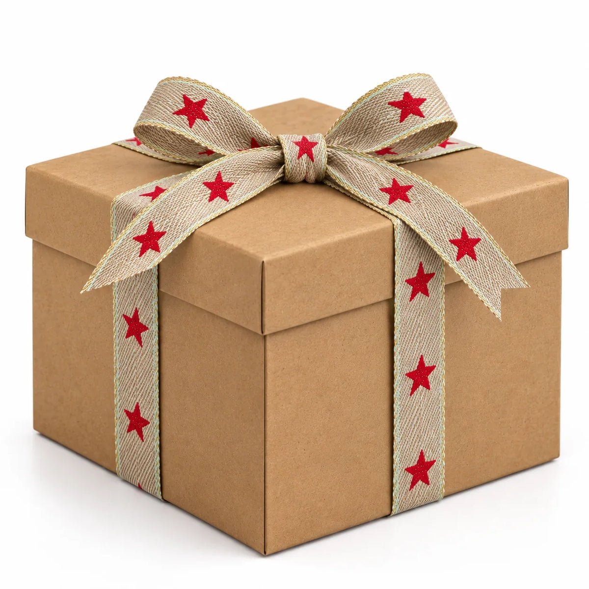 Star Jacquard Ribbon Roll Red, Stone & Cream
