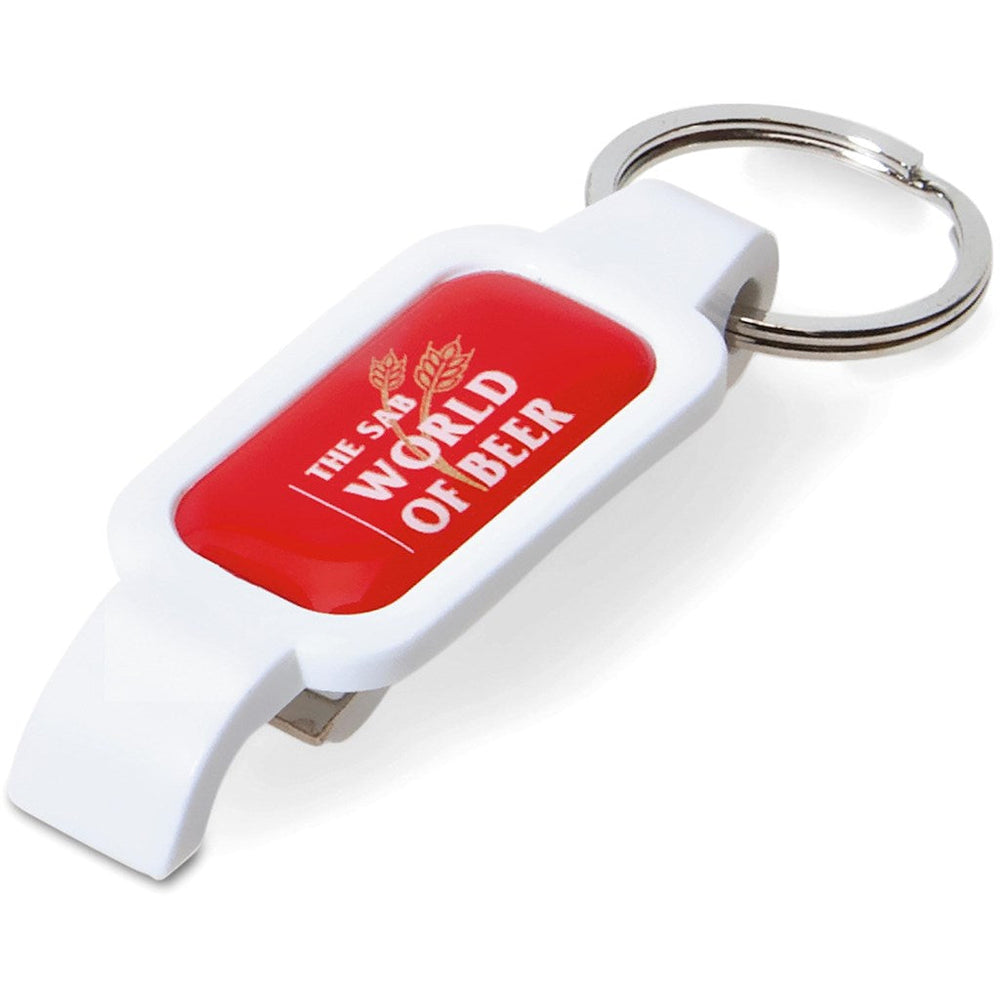 Altitude Moonshine Dome Bottle Opener Keyholder - Solid White | Bottle Opener Keyholders | Custom branded & personalised corporate gifts | Gift Wrap Shop