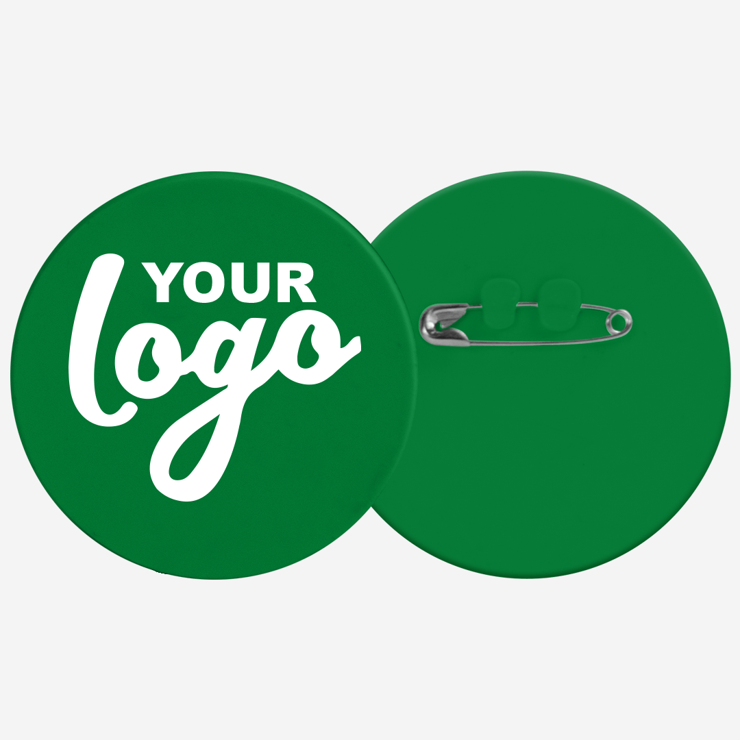 Round Button Badge 90mm with Safety Pin – Lumoss