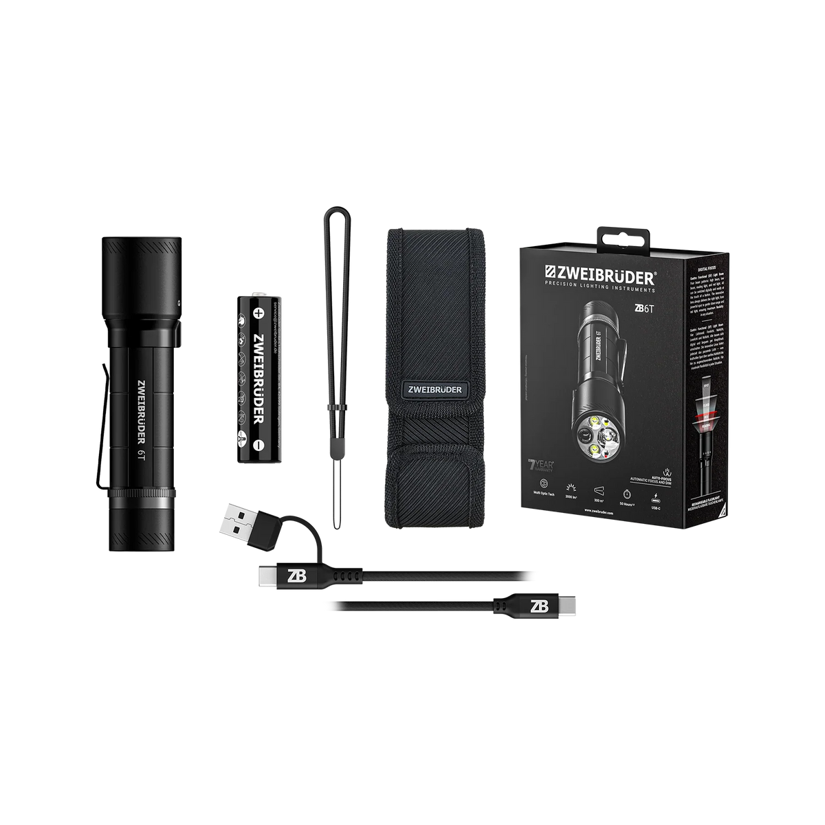 Zweibruder Zweibrüder ZB6T Torch 3000 lumens