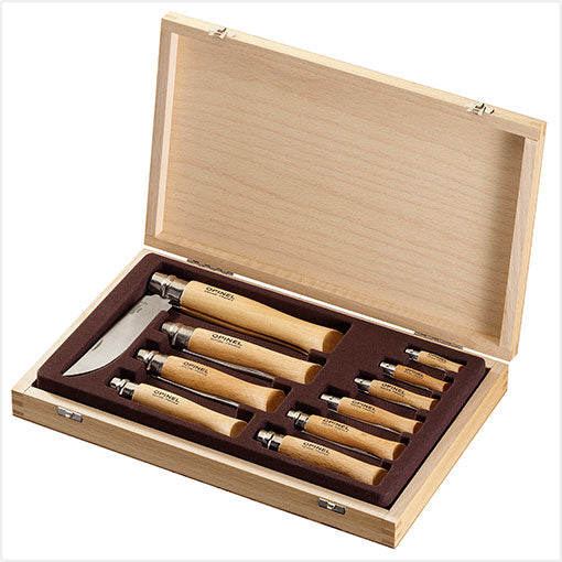 Opinel Collectors Tray 10 Stainless Steel Wood