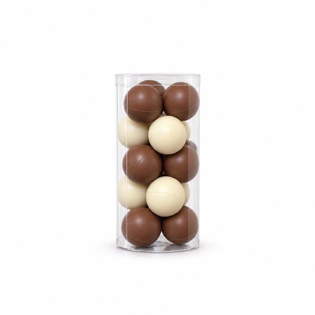 Milk and White Chocolate Hollow Chocolate Balls (15-Piece)