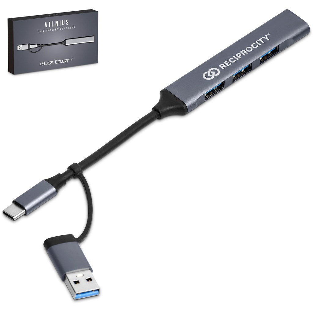 Swiss Cougar Vilnius 2-in-1 Connector USB Hub | USB Hubs | Custom-Branded Promotional Gifts | Giftwrap Shop