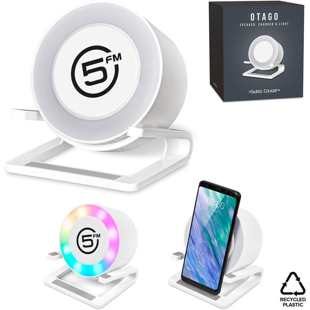 Swiss Cougar Otago Bluetooth Speaker, Wireless Charger, Phone Stand & Night Light-Speakers-Gift Wrap Shop
