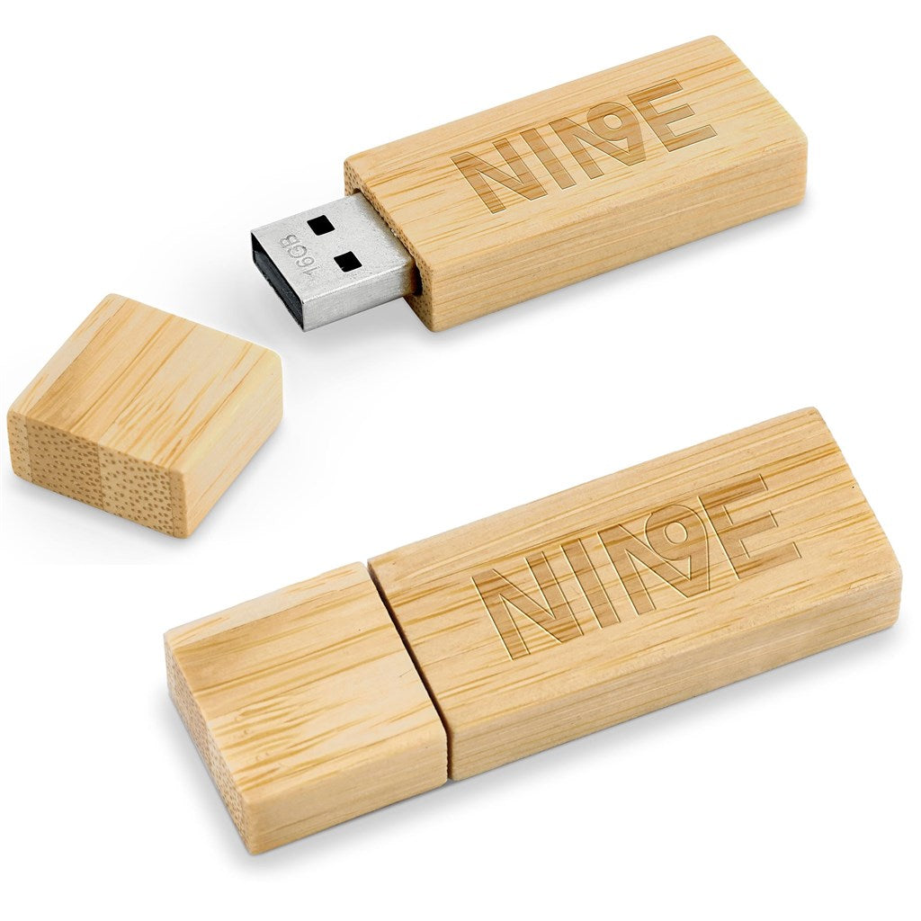 Okiyo Komorebi Bamboo Flash Drive - 16GB | Eco-Friendly Memory Sticks | Custom-Branded Promotional Gifts | Giftwrap Shop