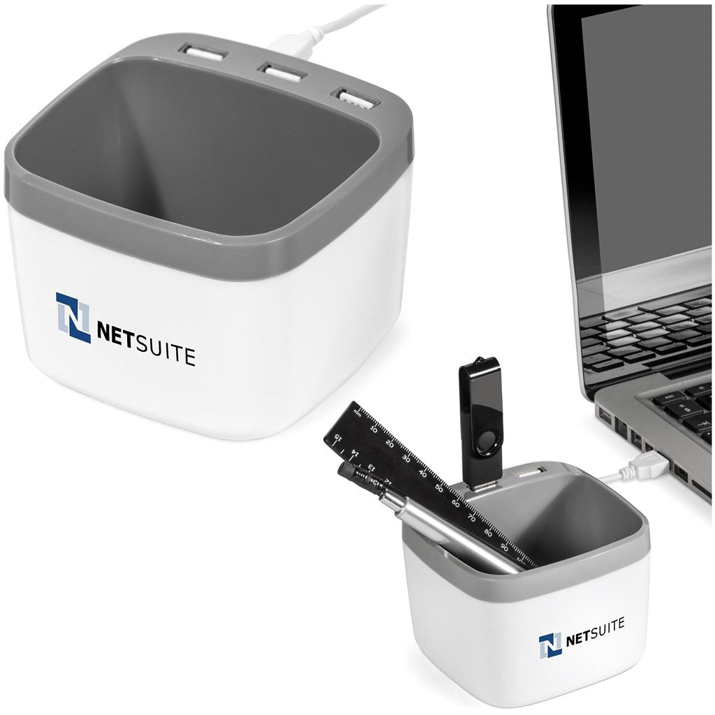 Kubelink Desk Caddy & USB Hub | USB Hubs | Custom-Branded Promotional Gifts | Giftwrap Shop