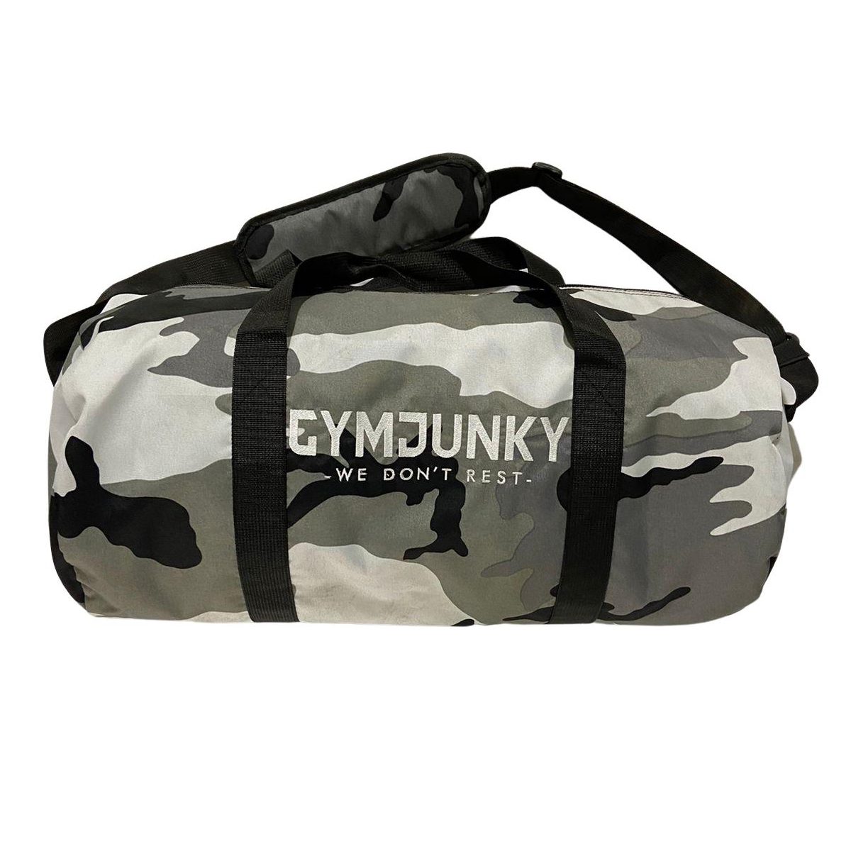 Gym Junky Camo Duffle Bag | Grey Camo