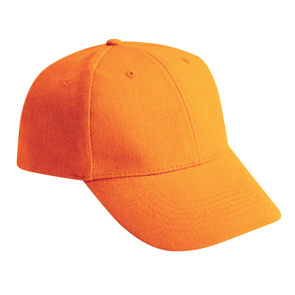 6 Panel Heavy Brush-Plain Orange Cap | Plain Caps For Sale in Pretoria