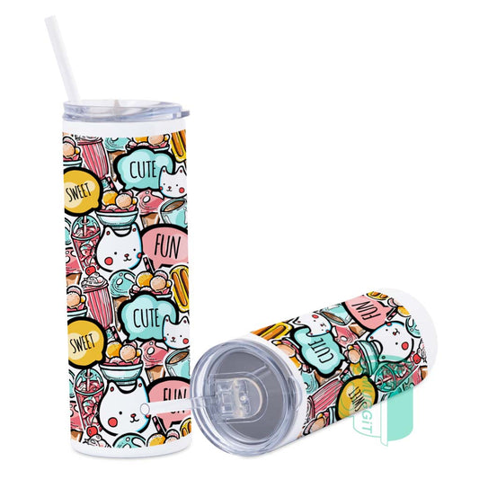 AA Grade 20oz Skinny Tumblers with Straws - Pack of 5 - product view 2