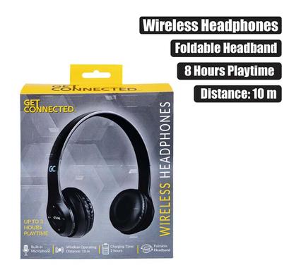Get Connected Wireless Headphones With Mic Small Pads