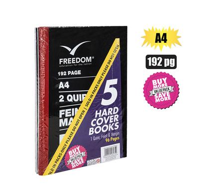 Marlin Book Hard-Cover A4 192-Page 2-Quire 5Pk