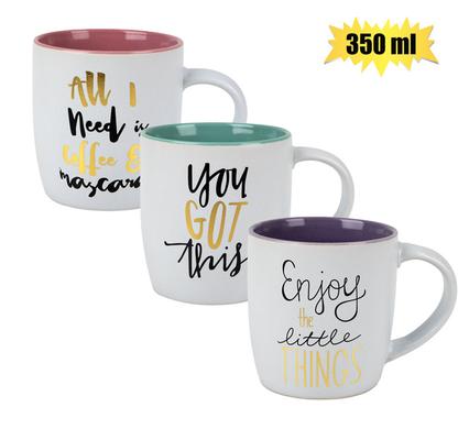 Mug Daily Tubby Grey Gold 350ml